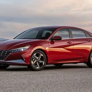 Sedan car with driver